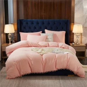Premium Microfiber Queen Size Bedding Collection Stylish Modern Solid Color Duvet Cover Set Elegant Luxury Quilt Cover Kit