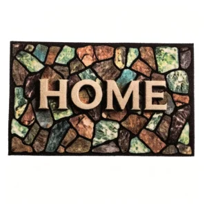 Premium Modern Floral Outdoor Door Mat Non-Skid Machine Cut Durable Polyester