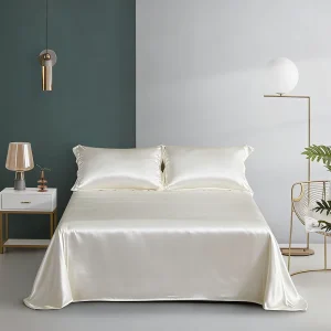 Premium Mulberry Silk Bedding Set Anti Dust Mite Bed Sheet Duvet Cover Set