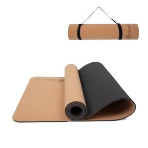 Premium Natural Cork Backed TPE Rubber Extra Thick Exercise Yoga Mat
