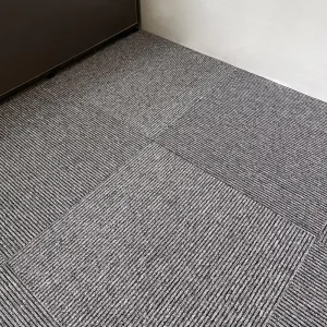 Premium Office Modular Striped Carpet Tiles Vertical Line Pattern Anti-slip Stain Resistant Square Floor Carpet