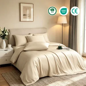 Premium Organic Bamboo Duvet Cover Set Luxury Soft Bedding King Size Eco Friendly Breathable Oeko Tex Certified