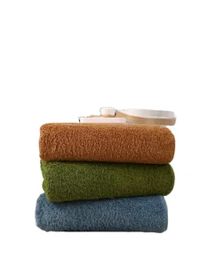 Premium Organic Eco-Friendly Woven 700-750GSM Soft Solid Color Cotton Towel Set Antimicrobial Skin-Friendly for Home Hotel Spa