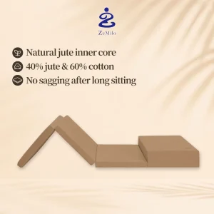 Premium Plant Fiber Foldable Multi Purpose Meditation Cushion with Comfortable Floor Support