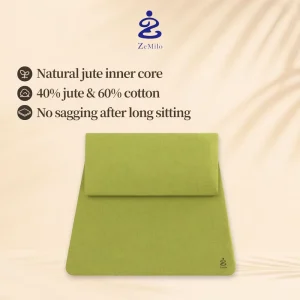 Premium Plant Fiber Portable Crescent Meditation Cushion with Easy Carry Portable Design for Buyers