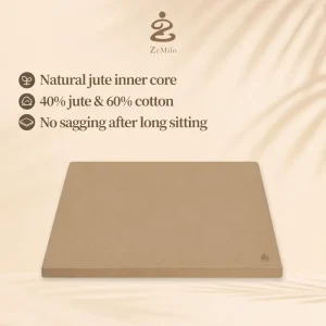 Premium Plant Fiber Square Quadrate Meditation Cushion Set with Glue Free Formaldehyde Free Core