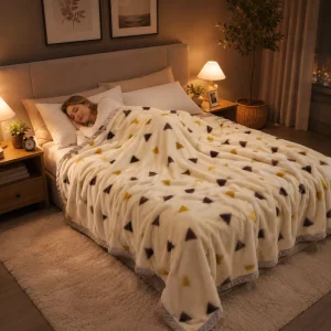 Premium Polyester Raschel Blanket Floral Pattern Thick Warm Luxury Bedspread for Queen King Winter Home Use Comfort