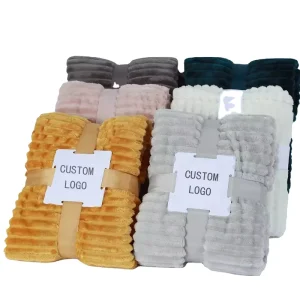 Premium Raschel Blanket Soft Flannel Thickened Solid Color Pulled-Up Design Cozy Home Hotel Spa Gift Plain Blanket