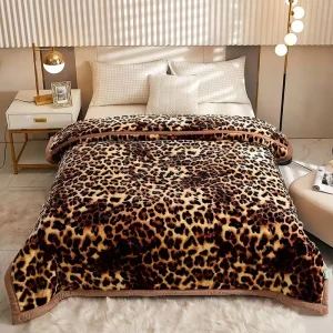 Premium Raschel Fabric Blanket with Vibrant Floral Pattern All Season Warm Throw for Bed & Couch