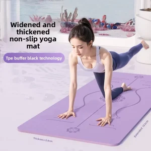 Premium Shock Absorbing Sound Insulation Non Slip 8mm Thick TPE Yoga Mat for Home Fitness and Yoga Practice