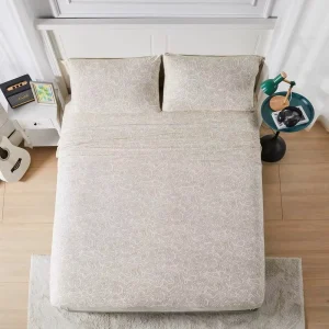 Premium Soft Recycled Polyester Eco Friendly Topography Print Jersey Pillowcases Flat Sheet Fitted Sheet Set for Festival Gift