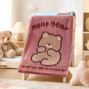 Premium Thick Cotton Soft Breathable Lightweight 25*50cm 47g Kids Towel for Daycare and Childcare Center