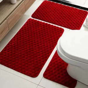 Premium Tortoiseshell Velvet Bathroom Carpet Set With Soft Texture and Anti Skid Base for Comfortable Living Space