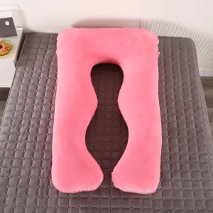 Premium U Shaped Cotton Pregnancy Pillow Cooling Fabric Cover Ergonomic Design for Maternity Rest and Sleep