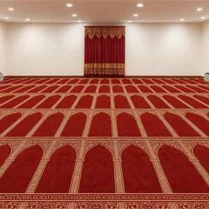 Premium Velvet Mosque Carpet Comfortable Durable Masjid Prayer Mat Roll Custom Design Prayer Carpet
