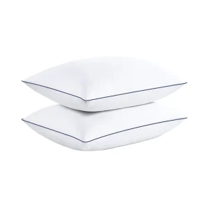Premium White Goose Feather Neck Pillow 100% Cotton Cover Oeko Tex Certified 200TC Thread Count Anti Dust Mite Luxury Bed Pillow