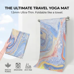 Premium Widened 1.5mm Suede Eco Friendly Lightweight Yoga Mat Foldable Travel Friendly Outdoor Carrying Bag for Meditation Yoga