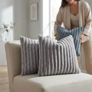 Premium Winter Warm Solid Knitted Nordic Style Recycled Polyester Throw Pillow Case for Thick Sofa Home Decor