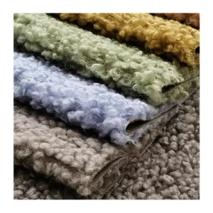 Premium Yarn Dyed Woven Breathable Heavyweight Boucle 100% Polyester Fabric Sofa Upholstery Home Textiles Bag 620gsm