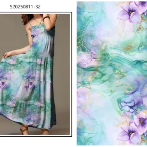 Price 100% Viscose Rayon Digital Print Fabric Pipa Dance Design for Women Dress