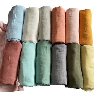Price Soft Cotton Baby Muslin Swaddle Blankets New Style Solid Plain Color Woven Technics