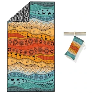 Print Beach Towel With Logo Water Absorption Sand Free Custom Microfiber Beach Towel