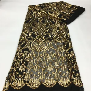 Print Flower African French Net R3659 Lace Fabric Sequins Embroidery Lace Fabric