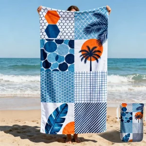Print Pool Towels Beach Towels With Logo Water Absorption Sand Free Custom Microfiber Beach Towel