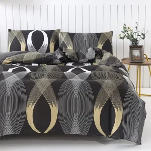 Printed 100% Polyester Fibre Eco Friendly 4 Piece Luxury Duvet Cover Bedding Sheet Sets Queen Size Solid Bedding