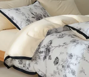 Printed 3pc Comforter Set Bedding Comforter Polyester Microfiber Cream Pastoral Elegent Style