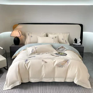Printed 4 Piece Everyday Set 100% Cotton Breathable Durable Modern Sheets Pillowcases Duvet Cover