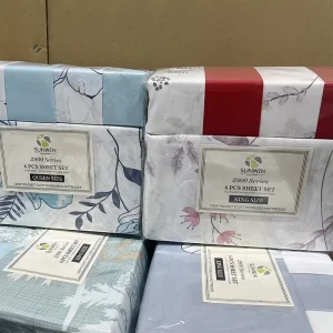 Printed 6 Piece Bed Sheet Set with Pillowcases 100GSM Mixed Patterns