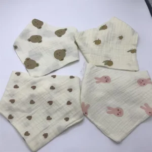 Printed Absorbent Bubble Fabric Gauze Burping Cloth Newborns Hand Face Wiping Combed 99% Polyester + 1% Conductive Filament