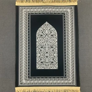 Printed Cushioned Foldable Muslim Fluffy Washable Polyester Woven Prayer Mat Portable Rugs for Home & Outdoor Use