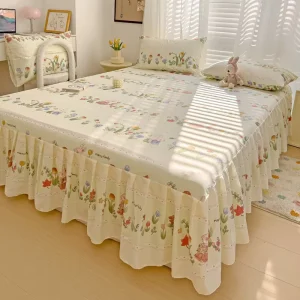 Printed Home Use Bed Skirt with Stylish Pattern Printed Microfiber Bed Skirt Fitted Sheet Printed Bed Skirt