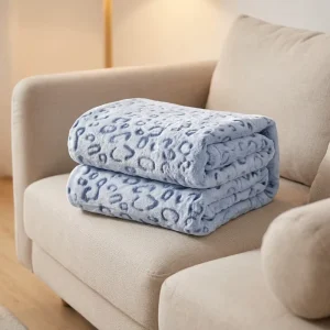Printed Leopard Print Fleece Throw Blanket Ultra Soft Warm Sofa Bed Cover for Bedroom Living Room Home Decor