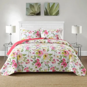 Printed Light Weight Solid Polyester Microfiber Bed Cover Soft 3pcs Bedspread Set