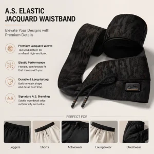 Printed Look High Density Weave Embossed Pattern Elastic Band Polyester Nylon Garment Use