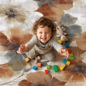 Printed Loop Pile Carpet Roll 5mm Pile Height PET Friendly Non-Slip Modern Building Flooring Material with Free Samples