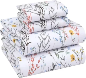 Printed Microfiber Bed Sheets Set 100% Microfiber Fitted Sheets with Pillowcases