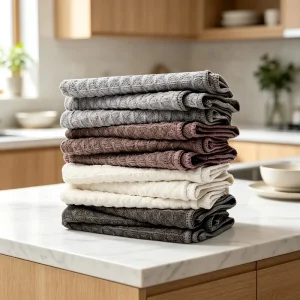 Printed Microfiber Waffle Kitchen Towel Custom Pattern Waffle Weave Cloth Lint Free Reusable Streak Free for Household Cleaning