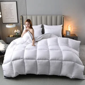 Printed Modern Eco Friendly Bedding Comforter Sets 100% Polyester Microfiber Fabric Warm Hotel White Quilted Duvet