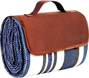 Printed Moisture proof Pad Waterproof Outdoor Camping Mat Beach Blanket With Leather Strap Aluminum Foil Coating Picnic Blanket