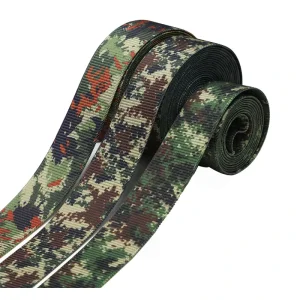 Printed Multi color Outdoor Camouflage Polyester Nylon Webbing