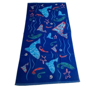 Printed Novelty Pattern 100% Soft Cotton Beach Towel with Custom Logo for Adults