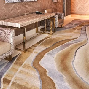 Printed Nylon Polypropylene Carpet Custom Pattern Broadloom Cut Pile Reversible Anti Slip Washable Low MOQ