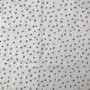 Printed Plain Animal Cartoon Cotton Double Gauze 120gsm Woven Bubble Fabric Baby Clothing Blankets Muslin Class Fabric