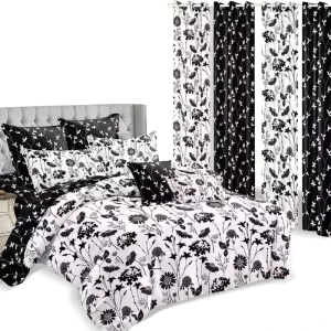 Printed Plain Bedroom Comforter Set 4 Pcs Bedding Sheets Microfiber Fabric Polyester Filling