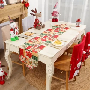 Printed Polyester Festive Table Runner 180X35cm for Christmas New Year Wedding Parties and Celebrations
