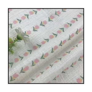 Printed Polyester Woven Combed Bubble Fabric Double Gauze Muslin Crinkle for Swaddle Blankets and Baby Clothing